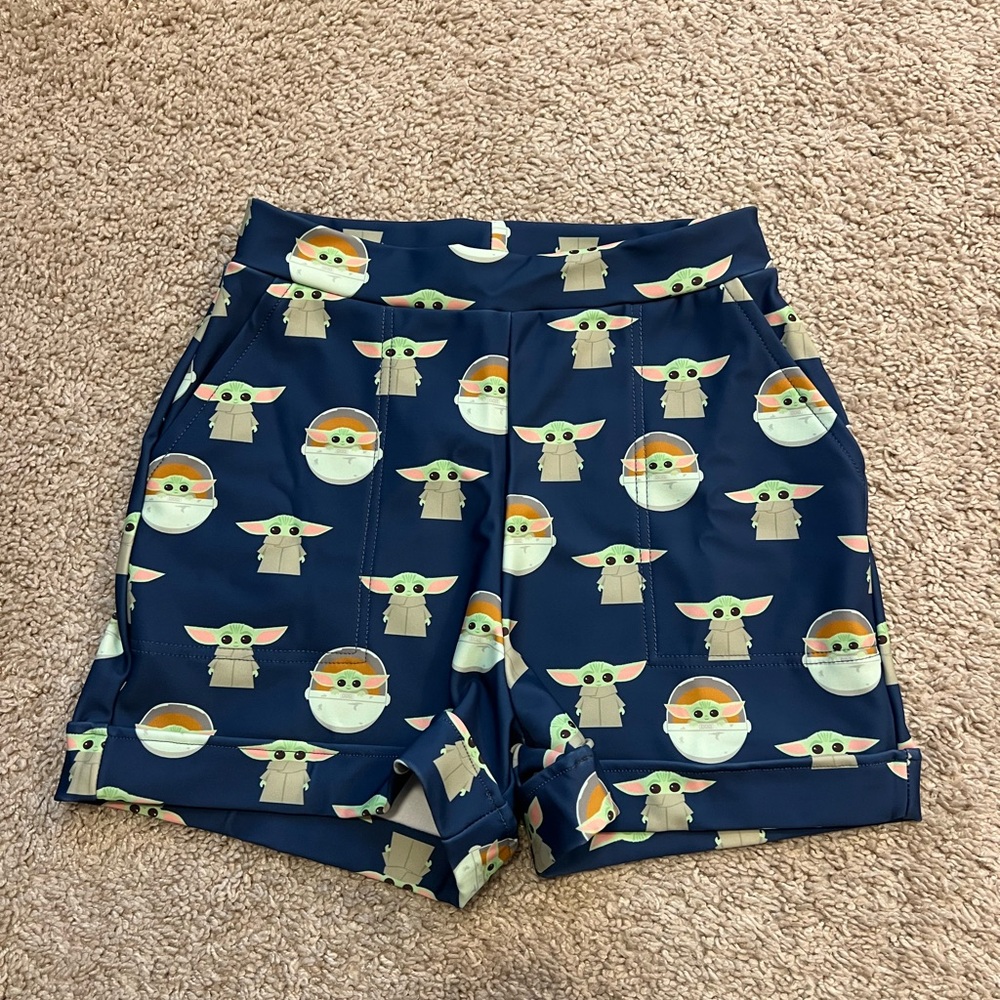 BM CHILD SHORTS SIZE SMALL NWT BLACKMILK STAR WARS GROGU BLACK MILK